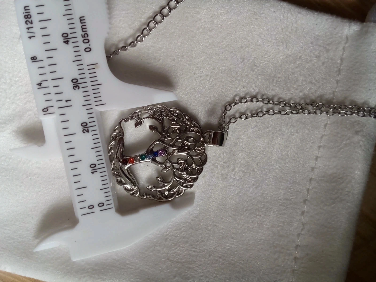 Collier argenté arbre de vie chakras – photo 3